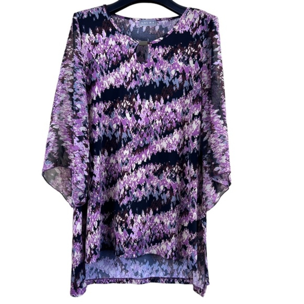 Laura women’s tunic purple grey black brown size large